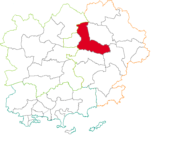 Situation du canton de Draguignan dans le département Var