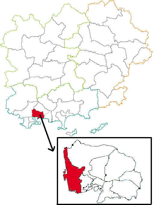 Situation du canton de Toulon-2 dans le département Var
