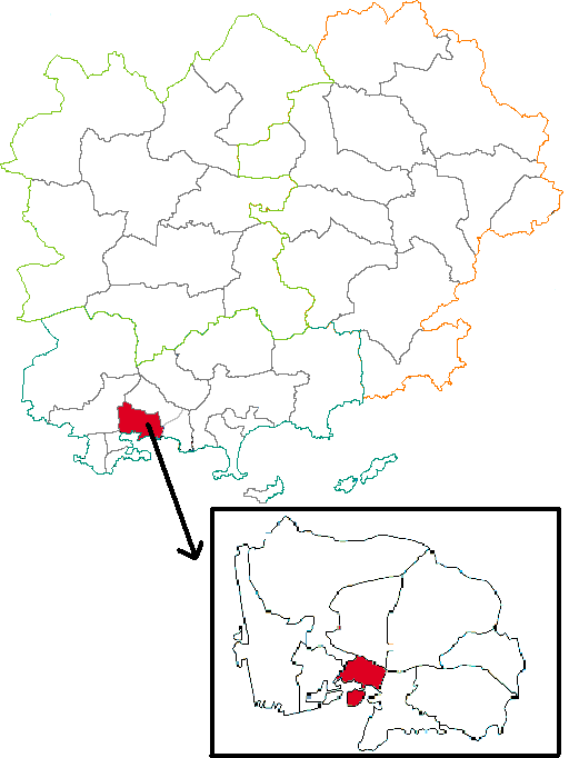 Situation du canton de Toulon-5 dans le département Var