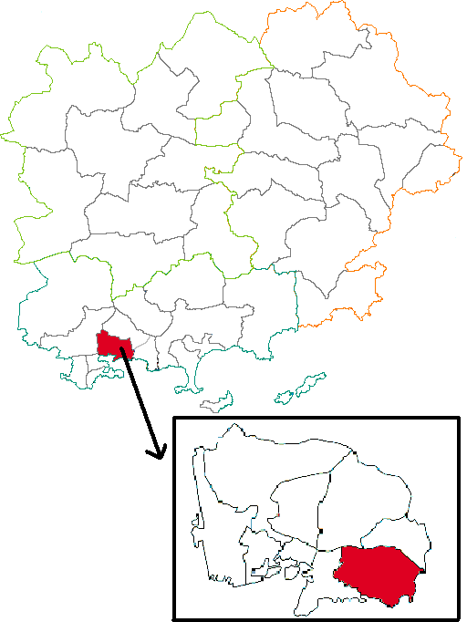 Situation du canton de Toulon-8 dans le département Var