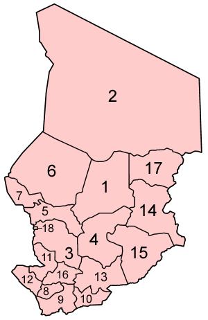 Chad regions numbered.png