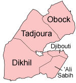 Map of the districts of Djibouti.