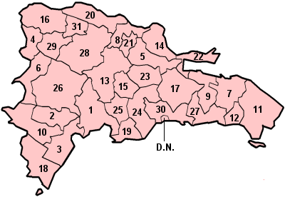 Carte des provinces de la République dominicaine