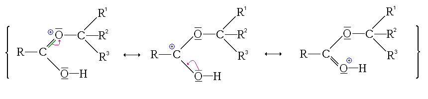 Formules mesomères d'acide carboxylique additoné d'un carbocation.GIF