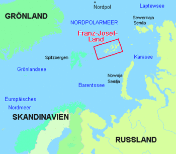 Carte de localisation de l'archipel François-Joseph.