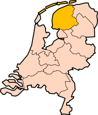 Localisation province Frise des Pays-Bas
