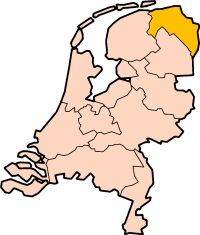 Localisation province Groningue des Pays-Bas