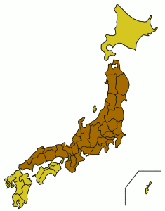 Carte de Honshū.