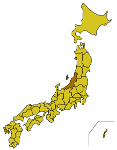 Carte du Japon avec la Préfecture de Niigata mise en évidence