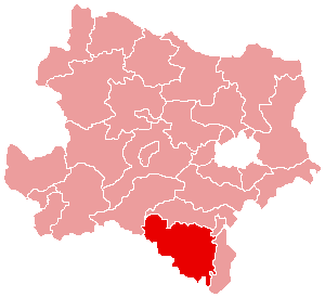 Localisation du Bezirk de Neunkirchen dans le Land autrichien de Basse-Autriche