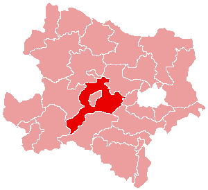 Localisation du Bezirk de Sankt Pölten-Land dans le Land autrichien de Basse-Autriche