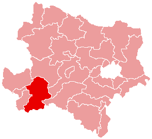 Localisation du Bezirk de Scheibbs dans le Land autrichien de Basse-Autriche