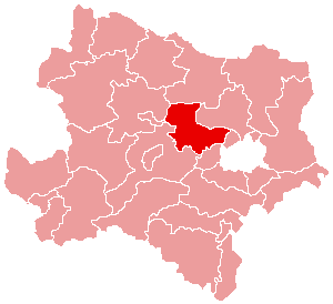 Localisation du Bezirk de Tulln dans le Land autrichien de Basse-Autriche