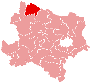 Localisation du Bezirk de Waidhofen an der Thaya dans le Land autrichien de Basse-Autriche
