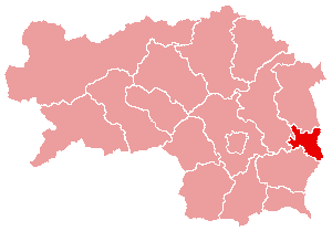Localisation du Bezirk de Fürstenfeld dans le Land autrichien de Styrie