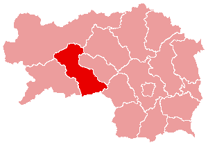 Localisation du Bezirk de Judenburg dans le Land autrichien de Styrie