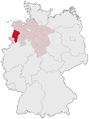 Position de l'arrondissement de Pays de l'Ems en Allemagne