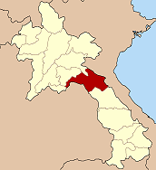 Carte du Laos mettant en évidence la province de Borikhamxay.