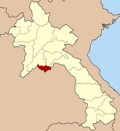 Carte du Laos mettant en évidence la préfecture de Vientiane.