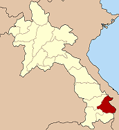 Carte du Laos mettant en évidence la province de Sékong.