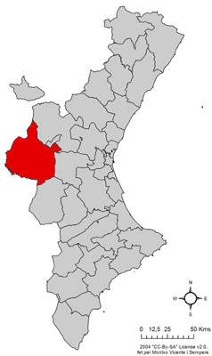 Localització de la Plana d'Utiel respecte del País Valencià.png