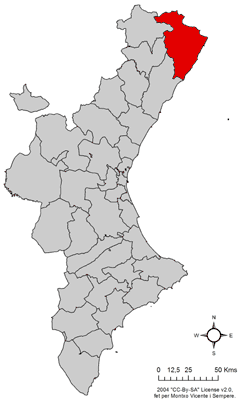 Localització del Baix Maestrat respecte del País Valencià.png