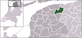 Localisation de la commune de Kollumerland en Nieuwkruisland
