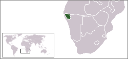 Carte de localisation du Kaokoland.