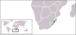 Carte de localisation du KwaZulu.