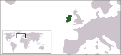 Carte indiquant la localisation de la République irlandaise