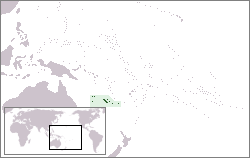 Localisation de la Nouvelle Calédonie en Pacifique Sud