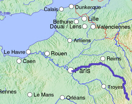 Localisation du cours de la Marne.