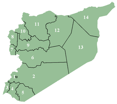 Map des subdivisions de la Syrie
