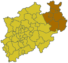 Localisation du district en Rhénanie-du-Nord-Westphalie