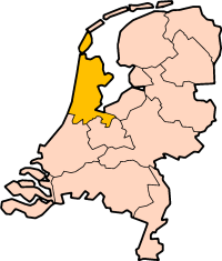 Localisation province Hollande-Septentrionale des Pays-Bas
