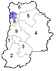Carte de la Seine-et-Marne montrant la septième circonscription