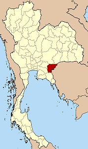 Province de Sa Kaeo en rouge