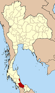 Province de Songkhla en rouge