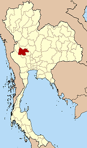 Province d'Uthai Thani en rouge