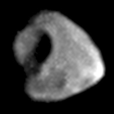 Thébé, photographié par la sonde Galileo en janvier 2000.