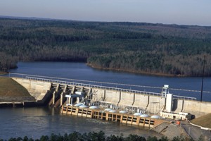 Le barrage Wallace sur la rivière Oconee