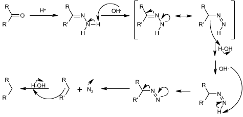 Mécanisme de la réaction de Wolff-Kishner