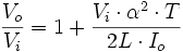 \frac{V_o}{V_i}=1+\frac{V_i\cdot \alpha^2 \cdot T}{2L\cdot I_o}