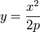 y = \frac{x^2}{2p}