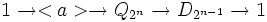 1\to <a>\to Q_{2^n}\to D_{2^{n-1}}\to 1