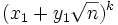 (x_1+y_1\sqrt{n})^k
