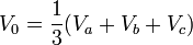 V_0=\frac{1}{3}(V_a+V_b+V_c)