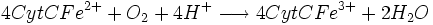 4CytC Fe^{2+} + O_2 + 4H^+ \longrightarrow 4CytC Fe^{3+} + 2H_2O
