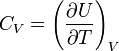 C_V = \left(\frac{\partial U}{\partial T}\right)_V